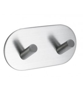 Dvojity samolepiaci vešiak Inox matt, Base 100, 60507-21