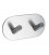 Dvojity samolepiaci vešiak Inox matt, Base 100, 60507-21