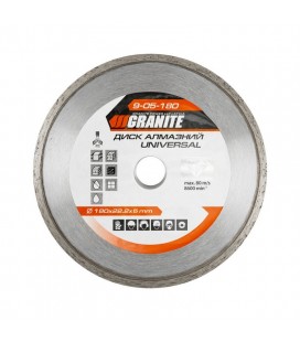 Kotúč diamantový GRANITE UNIVERSAL 180*2,4 mm 22-24% 8600 ot./min 9-05-180