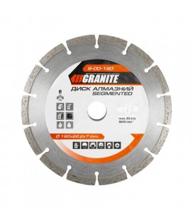 Kotúč diamantový GRANITE SEGMENTED 180*2,4 mm 22-24% 8600 ot./min 9-00-180