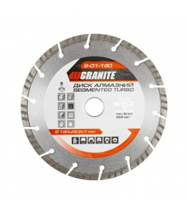 Kotúč diamantový GRANITE SEGMENTED TURBO 180*2,6 mm 22-24% 8600 ot./min 9-01-180