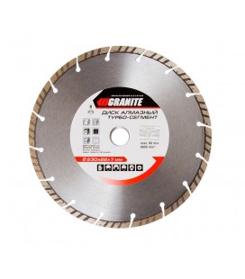 Kotúč diamantový GRANITE SEGMENTED TURBO 230*2,8 mm 22-24% 6600 ot./min 9-01-230