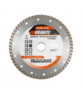 Kotúč diamantový GRANITE TURBO 180*2,6 mm 22-24% 8600 ot./min 9-02-180