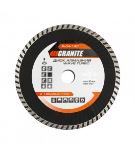 Kotúč diamantový GRANITE TURBO WAVE 180*2,6 mm 22-24% 8600 ot./min 9-04-180
