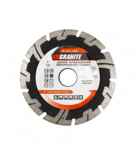 Kotúč diamantový GRANITE TURBO REINFORCED 125*2,2 mm 22-24% 12200 ot./min ot./min 9-03-125