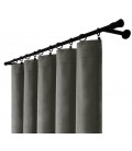 Zamatový záves s riasiacou páskou - Midnight Graphite, tmavosivý